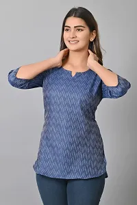 HELIWAL TEXTILE's Women's Casual Cotton Top (XL, Blue)-thumb1