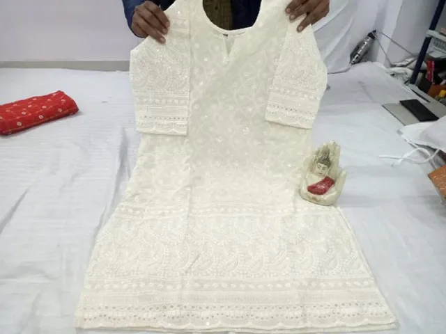 Stylish Cotton Embroidered Kurti Pant Dupatta