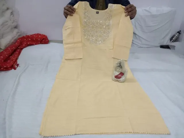 Trending designer cotton embroidered kurti 