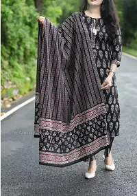 Rayon Black Kurta Bottom And Dupatta Set For Women-thumb2