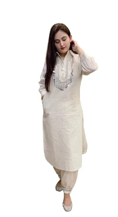 Classic Embellished A-Line Kurta Bottom Set For Women