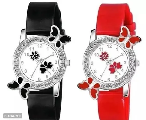 Stylish Multicoloured Silicone Analog Watches For Women Combo