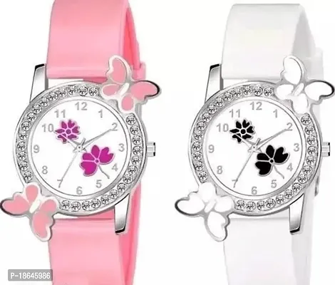 Stylish Multicoloured Silicone Analog Watches For Women Combo-thumb0