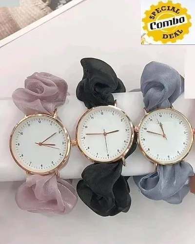 Stylish Silicone Analog Watches For Women Combo