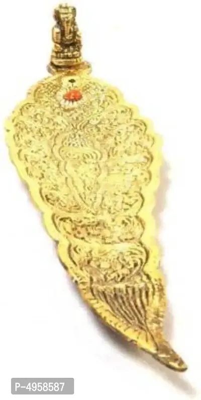 Oxidized Metal Golden Color Kelapatti Design Agarbatti Stand Incense Holder Ash Catcher with Ganesha Statue Brass, Iron Incense Holdernbsp;(Golden) 12 Inches big size