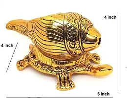 Sankh Tortoise Beautial Gold Polish Metal Vastu Luck and Prosperity Worship/Home/TSankh Tortoise Beautial Gold Polish Metal Vastu Luck and Temple/Offcie/Home Decoration/Worshiping/Gifting Purpose-thumb1