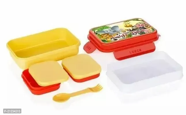 G KING KIDDO LUNCH BOX 4 Containers Lunch Box (RED)-thumb0