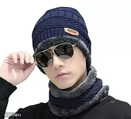 new latest winter knit thick fleece stylish fancy woolen winter cap-thumb0