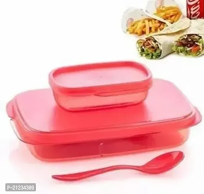 G KING Royal Lunch Box for School Children 2 Containers Lunch Box 590ml Big Container with 120ML Small Container Nasta Box for School Kids-thumb0