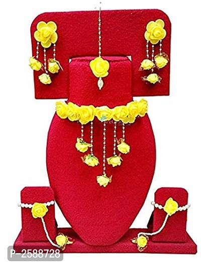 Urbalaa Floret Yellow Gota Patti Necklace For Mehandi/Haldi-thumb0