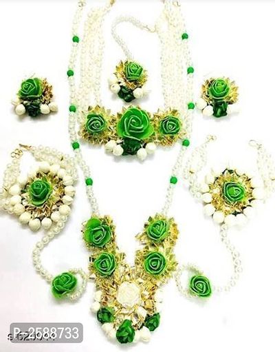 Urbalaa Floret Green Gota Patti Necklace For Mehandi/Haldi