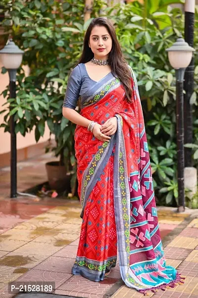 Fancy Jute Silk Saree with Blouse Piece for Women