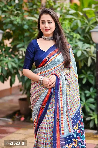 Fancy Jute Silk Saree with Blouse Piece for Women