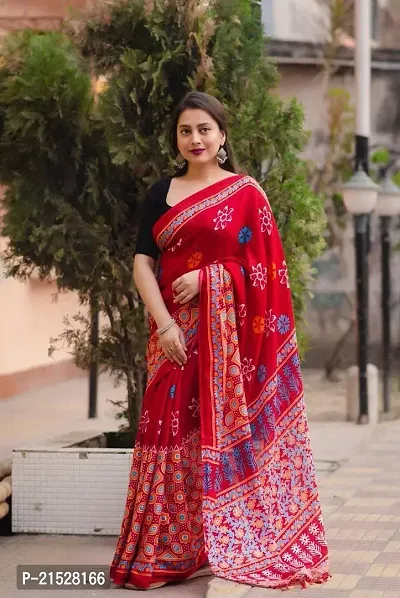 Fancy Jute Silk Saree with Blouse Piece for Women