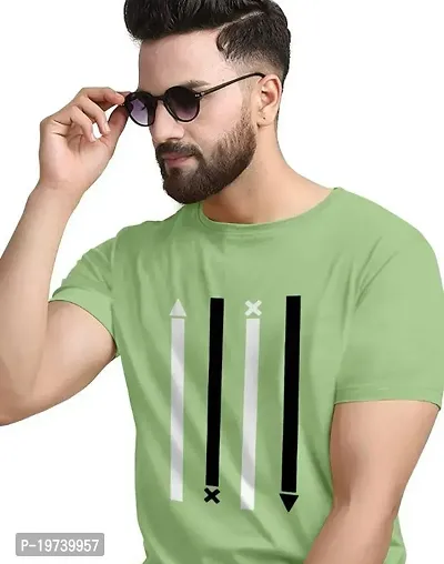 Stylish Green Cotton Printed Tees For Men