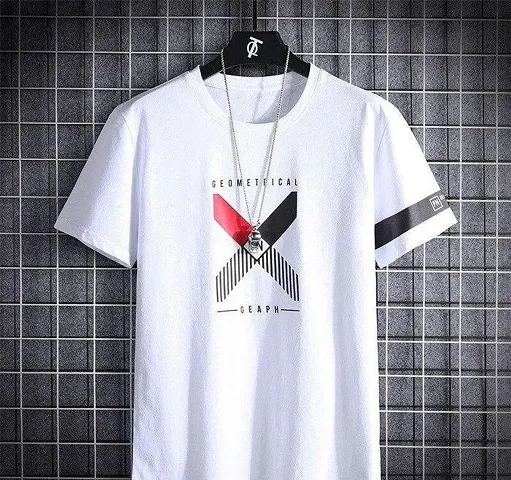 Round neck Short-sleeve Graphic Tees for Men