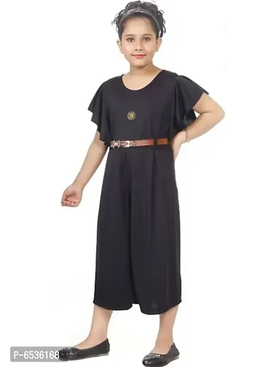 Girls Solid Casual Wear Jumpsuit-thumb0