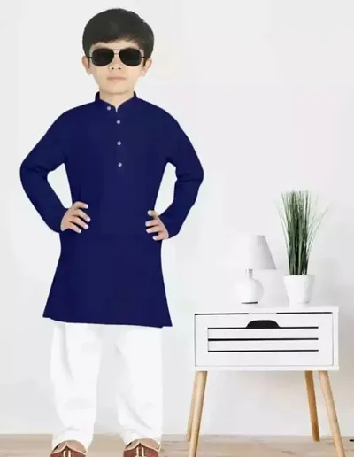 Boys Cotton Kurta With Dhoti