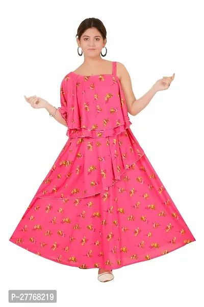 PARTY WEAR GIRLS PINK GOWN-thumb0