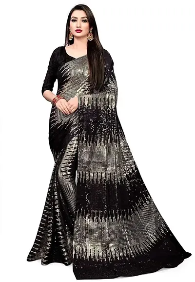 Glamorous Georgette Saree with Blouse piece 