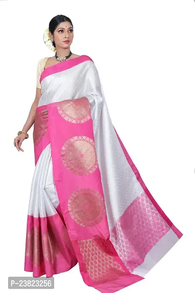 Stylish Banarasi Silk Saree With Blouse Piece For Women