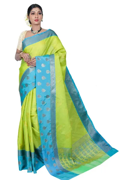 Stylish Banarasi Silk Woven Design Saree with Blouse piece For Women