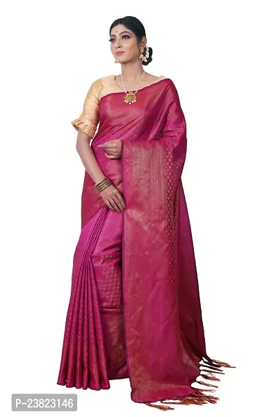 Stylish Banarasi Silk Saree With Blouse Piece For Women