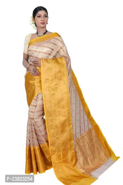 Stylish Banarasi Silk Saree With Blouse Piece For Women-thumb0