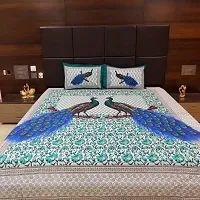 Comfortable Cotton Printed Double Bedsheet with 2 Pillow Covers-thumb1