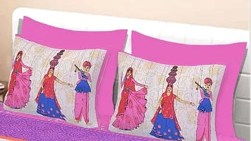 Comfortable Cotton Printed Double Bedsheet with Two Pillow Covers-thumb2