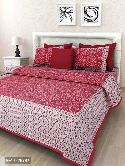 Stylish Cotton Printed Double Bedsheet with Pillow Covers