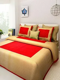 Comfortable Multicoloured Cotton Printed Double 1 Bedsheet + 2 Pillowcovers-thumb1