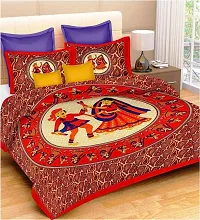 Stylish Cotton Printed Double Bedsheet with Pillow Covers-thumb2