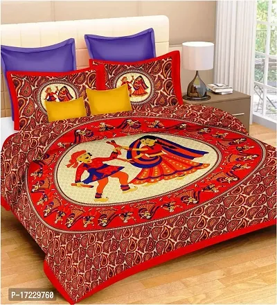 Stylish Cotton Printed Double Bedsheet with Pillow Covers-thumb3