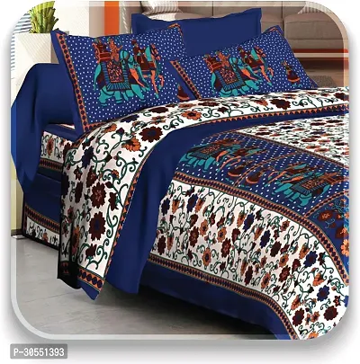 Comfortable Cotton Printed Double Bedsheet With Pillow Covers-thumb2