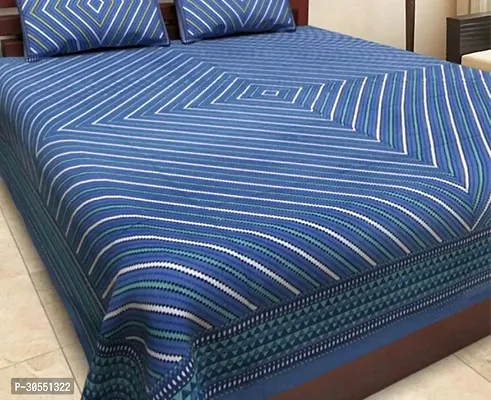 Comfortable Cotton Printed Double Bedsheet With Pillow Covers-thumb2