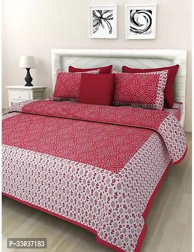 Comfortable Cotton Printed Double Bedsheet with Pillow Covers