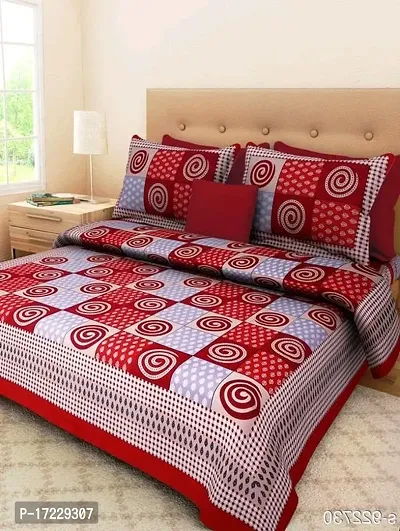 Stylish Cotton Printed Double Bedsheet with Pillow Covers