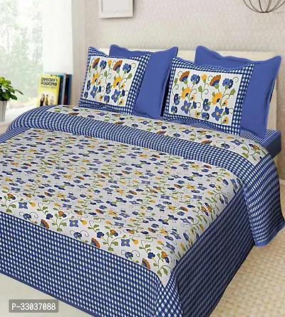 Comfortable Cotton Printed Double Bedsheet with Pillow Covers