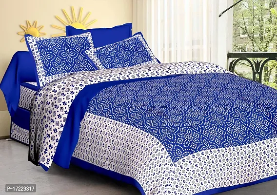 Stylish Cotton Printed Double Bedsheet with Pillow Covers-thumb0