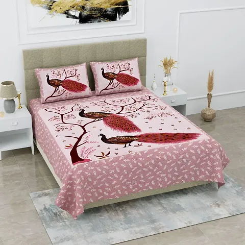 Attractive Printed Cotton Double Bedsheets (83*94 Inch)