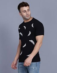 Men's Cotton Blend Half Sleeves Printed T Shirt-thumb1