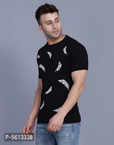 Men's Cotton Blend Half Sleeves Printed T Shirt-thumb2