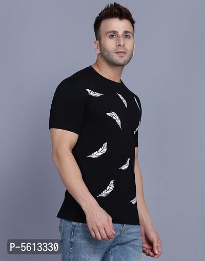 Men's Cotton Blend Half Sleeves Printed T Shirt-thumb3