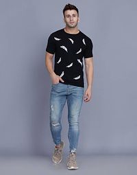 Men's Cotton Blend Half Sleeves Printed T Shirt-thumb3