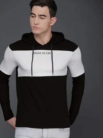 Men's Polycotton Full Sleeves Hooded T Shirt