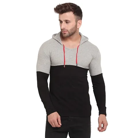 Amazon Brand New Mens Polycotton Full Sleeves Hooded T Shirt