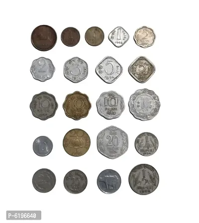 Old Rare Republic Indian Collectible 21 Different Coins Collection-thumb0