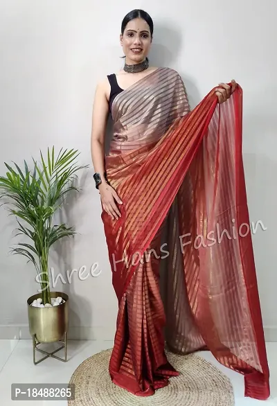 Women Stylish Viscose Silk Saree with Blouse piece