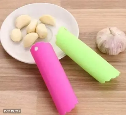 RNY Silicone Rubber Magic Garlic Peeler (Random Colour) - Pack of 2 Pieces-thumb3